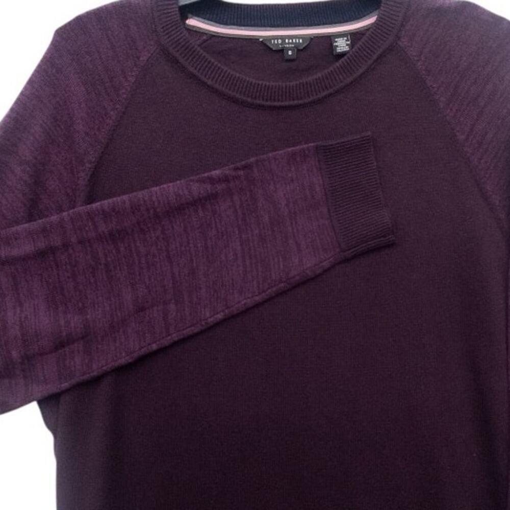 Ted Baker London Cornfed Slim Fit Sweater Men's XXL Burgundy Wine Crewneck sz 6
